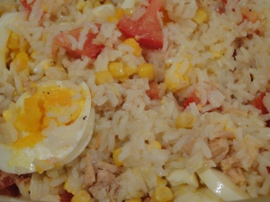 Salade composée de riz